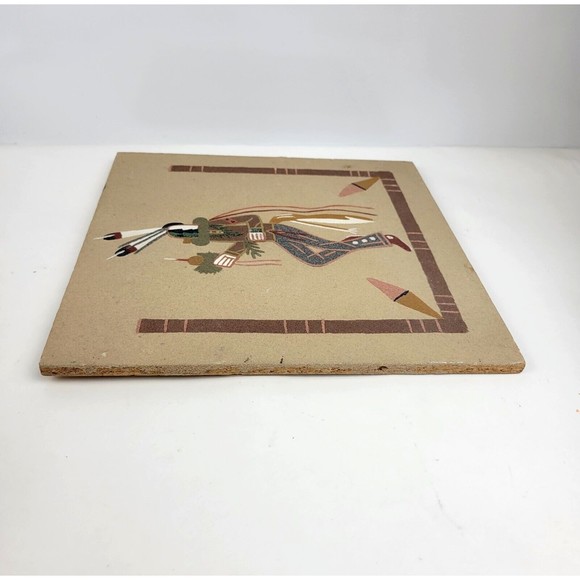 NAVAJO Native American Indian Sand Art Painting on Board Yei Bei Chai Dancer 12" - Picture 8 of 11